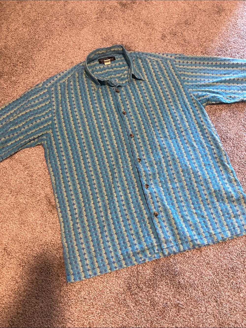 TORI RICHARD HONOLULU LAWN COTTON SHORTSLEEVE BUTTON DOWN SHIRT LIGHTWEIGHT S